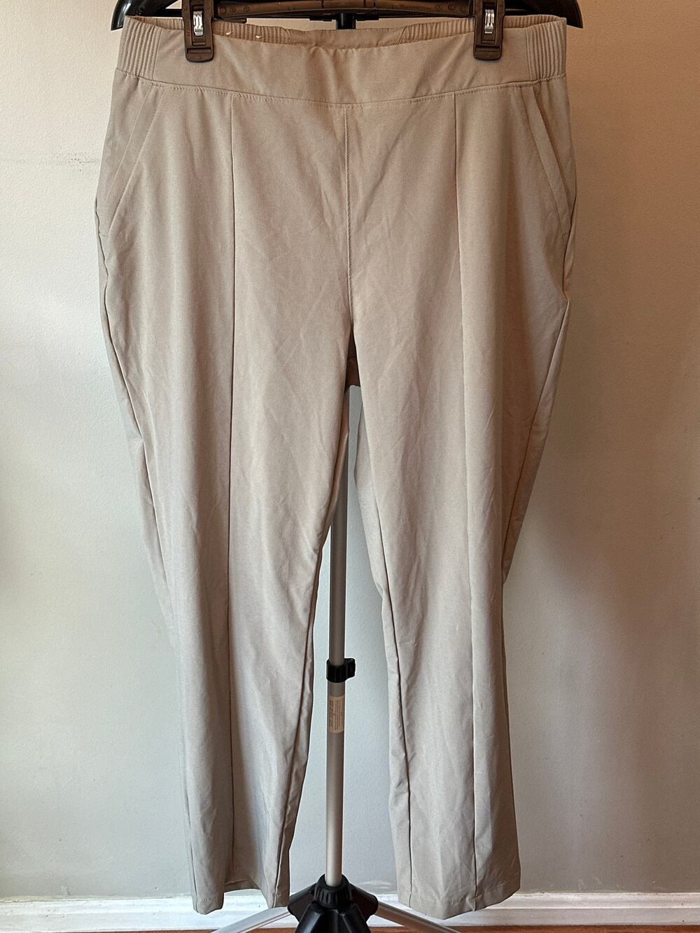 Columbia PFG Womens Large Khaki Nylon Pull On Elastic Waist Outdoor Pants EUC
